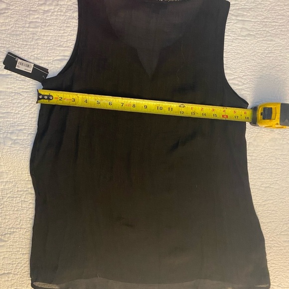 Women’s top by AGB. Black sheer with beaded neckline. NWT. MSRP $46. Sz S. - Picture 4 of 5